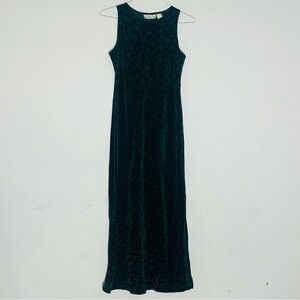 Jumpin Joy Women’s Elegant Green Velvet Sleeveless Dress SZ S